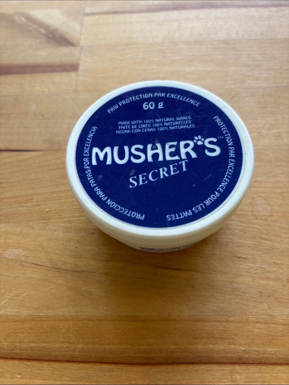 Musher’s Secret Paw Balm — White Jar with Blue Label
